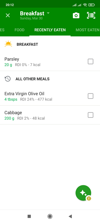 Screenshot 2: Andere Maße